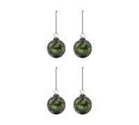 House Doctor Boule de Noël Leaf Ø7.5 cm lot de 4 Vert-or