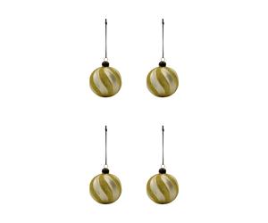 House Doctor Boule de Noël Swirl lot de 4 Champagne-or