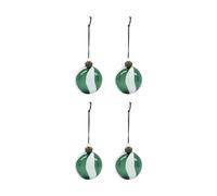 House Doctor Boule de Noël Twister Ø6 cm lot de 4 Vert-blanc