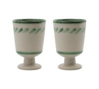 House Doctor Mug sur pied Diva 25 cl. lot de 2 Off white-Vert