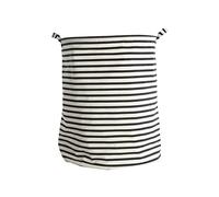 House Doctor Sac à linge rayé, noir/blanc, 40 x 40 cm