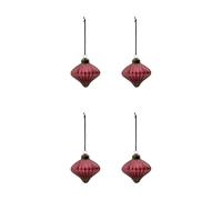 House Doctor Suspension de Noël Spin lot de 4 Rouge poussiéreux