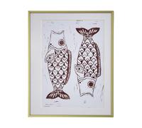 House Doctor Tableau Fish wall art 40x50 cm Burgundy