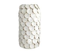 House Doctor Vase Dot en grès blanc Ø15 x 30 cm