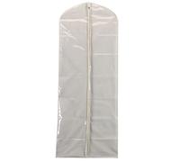 Household Essentials 311395 Hanging Garment Bag | Gown and Dress Protector | Natural Cotton Canvas with Clear Vinyl Cover