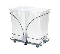 Household Essentials Glidez Poubelles coulissantes en Acier chromé et poubelles de Recyclage pour Une Utilisation sous Armoire - Compatible avec Les armoires de Taille Standard, Chrome et Blanc