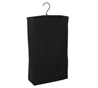 Household Essentials Sac à Linge à Suspendre à Une Porte, Sac en Toile Lavable avec poignée en Boucle, Peut contenir Deux Charges de Linge, idéal pour Les dortoirs et Les Petits espaces, Noir