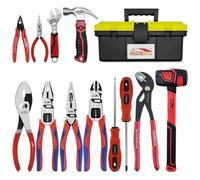 HOUSERAN Coffret Outils 12 Pièces Jeu Pinces CRV Résistantes Pro Complet | 12 outils essentiels acier CRV, pinces multiples tournevis clés, coffret organisé bricolage maison/atelier