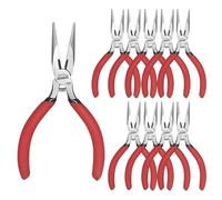 HOUSERAN Mini Pince à Bec Long, 127 mm, Lot de 10 Paquets | Pince Plate à Bout Rond et Pince Électronique à Bec Effilé, Grand Lot pour Fabrication de Bijoux