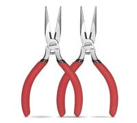 HOUSERAN Mini Pince à Bec Long, 127 mm, Lot de 2 Paquets | Pince Plate à Bout Rond et Pince Électronique à Bec Effilé, Ensemble pour Fabrication de Bijoux