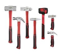 HOUSERAN Set de 7 Marteaux en Acier Forgé Panne Fendue Rivoir Massette | 7 marteaux en acier forgé: panne fendue, rivoir, massette et maillet. Manches antidérapants pour tous travaux et bricolage.