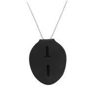 HouseVibe Porte-Badge en Cuir PU Et Alliage D'Aluminium avec Chaîne, Léger Et Portable pour Enseignants, Médecins, Journalistes, Ingénieurs - 9x8.6 cm, Noir