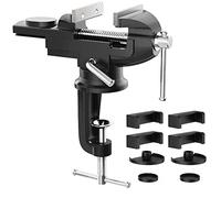 Housolution Étau de Table Mâchoires de 70 mm,Portable Petite Pince - Noir | Pivotant 360° Multi Angle avec Enclume, Etau à Ventouse avec Base Outil Embarqué Bricolage pour Coupe, Perçage, Travail