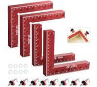 Housolution Pince à Angle Droit, 4PCS Étau d'Établis à 90 Degrés Type L pour Travail du Bois, 14 x 14 cm Presses d'Angles Serre-Joints pour Fixation Rapide du Cadre de Photo Colliers de Coin - Rouge