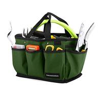 Housolution Sac Fourre-tout de Jardinage, Sac de Rangement d'Outil de Jardin de Luxe et Organisateur à la Maison avec des Poches, Résistant à l'Usure et Réutilisable, Vert Foncé