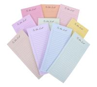 Housoutil 10 Pièces Bloc-notes Autocollant Repositionnable en Papier 50 Feuilles pour Listes de Tâches et Courses, Adhésif Puissant, pour Projets Variés et Tâches Quotidiennes