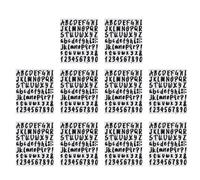 Housoutil 10feuilles Autocollants Lettres et Chiffres Alphabet Stickers Numéros Autocollants