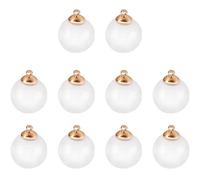 Housoutil 10pcs Boules de Noël Transparentes à Remplir en Plastique Or Léger, Mini Breloques Sphériques pour Fabrication de Bijoux et Décorations Artisanales