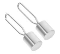 Housoutil 2 Pièces Contrepoids en Acier Inoxydable pour Barbecue, Poids de Rôtissoire en Acier Inoxydable, Argenté, pour Tige de Tournebroche, Cuisson en Extérieur, Réglage Facile, Cuisson