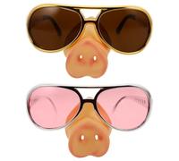 Housoutil 2 Pièces Lunettes Nez de Cochon pour Fête Structure Robuste et Confortables, Accessoires Créatifs pour Danse et Performance en PC Doré ou Rose