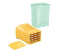 Housoutil 2 Pièces Outil de Découpe de Fruits et Légumes Portable en Acier Inoxydable avec Brosse, Trancheuse Sécurisée pour Salade et Coupe-banane Facile D'utilisation