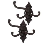 Housoutil 2 Pièces Patère Vintage en Fer Robuste Crochets Muraux Articulés Cuisine et Bureau, Capacité de Rangement Augmentée, Style Ancien et Pratique