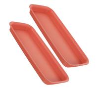 Housoutil 2 Pièces Soucoupe Fleur Rectangulaire en Plastique Rouge | Pot Fleur Reservoir Eau, Bac à Plantes, Soucoupes pour Pots de Fleurs, Jardinières