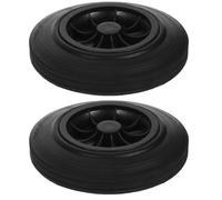 Housoutil 2 Roues en Caoutchouc Noir pour Poubelle 240l, Plastique Résistant à L'usure, Améliore L'efficacité de Nettoyage, Lot de 2 Pièces pour Conteneur Extérieur