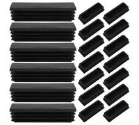 Housoutil 20 Pièces Embouts Rectangulaires Plastique Résistants Capuchons pour Tubes Métalliques Inserts Étanches pour Chaise Barres de Tabourets et Clôtures