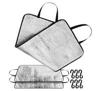 Housoutil 3 Pièces Cache pour Unité Extérieure de Climatisation Mini-split, Housse Légère en Aluminium Argenté Boucle Pp, Protection Toutes Saisons pour Bureau et Maison, Dimensions 95x46 Cm
