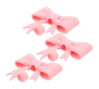 Housoutil 3 Pièces Couvre-pailles en Silicone Rose Nœud Papillon, Bouchons Réutilisables 10mm pour Pailles de Gobelets, Protège-boisson Facile à Utiliser Maison et Activités Extérieures