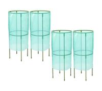 Housoutil 4 Ensembles Cage de Protection pour Plantes en Plastique Vert, Coupe-Vent et Réutilisable, Structure Robuste avec Support Spécial pour Légumes et Semis en Extérieur en Hiver