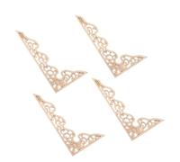 Housoutil 4 Pièces Applique Décorative en Bois Sculpté la Main pour Meubles et Murs, Design Vintage Polyvalent, Couleur Kaki, pour Décoration Intérieure et Rénovation