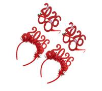 Housoutil 4 Pièces Bandeau pour Cheveux Rouge 2026 Design Numérique Audacieux en Tissu, Accessoire de Fête Facile à Coiffer pour Célébrations Publiques et Réunions Familiales