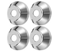 Housoutil 4 Pièces Couvercle Décoratif pour Valve D'angle en Acier Inoxydable Argenté, Finition Élégante, Interface 1/2 Pouce, pour Salle de Bain Cuisine Moderne