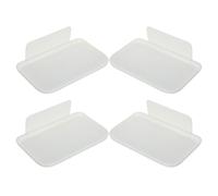 Housoutil 4 Pièces Étagère Murale Rebords Relevés Adhésive Pliable en Plastique Blanc Légère sans Perçage Organiser la Cuisine et Salle de Bain