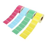 Housoutil 4rouleaux Étiquettes Thermiques Autocollantes Rouge Jaune Vert Bleu Étiquettes Adhésives Résistantes à Eau pour Organisation Prix Tri et Marquage