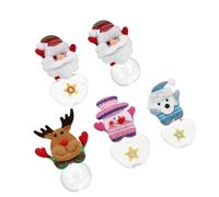 Housoutil 5 Pièces Boîte de Noël Ronde en Plastique pour Garçon et Filles, Rangement de Chocolats et Sucettes, Décoration Festive pour Bureau et Fête de Noël Style