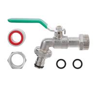 Housoutil Adaptateur de Robinet en Métal pour Réservoir IBC à Double Sortie | Alliage de Zinc et Plastique, Contrôle à Double Débit, Raccords à Mamelon pour Tuyaux et Arrosage