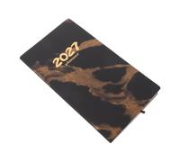Housoutil Agenda Journalier Hebdomadaire A6 Noir, Carnet Organiseur 2027 | PU Cuir, Format Mini à Coins Arrondis, pour Notes D’étude et Planning Extérieur