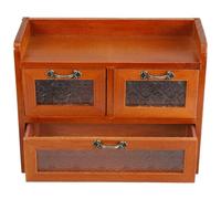 Housoutil Armoire Vitrine en Bois Marron Verre, Rangement Maquillage Pratique et Élégant, Finition Polie Lisse, comme Présentoir Décoratif pour Chambre