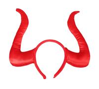 Housoutil Bandeau de Cosplay Halloween Cornes de Diable Rouges en Pu Léger, Décoration de Fête Unique pour Fancy Dress et Déguisement