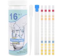 Housoutil Bandes de Test D'eau Potable 16 Paramètres pour Maison, Papier et Plastique, Faciles à Utiliser avec Tube à Essai et Compte-gouttes, Pack de 100 Pièces pour Restaurant