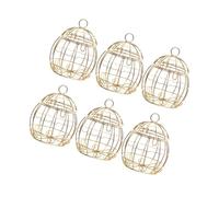 Housoutil Boîte à Bonbons Cage Oiseau Dorée Creuse 12 Pièces en Fer-Blanc 9,5 X 7,3 CM Adaptée pour Baptêmes et Célébrations Familiales