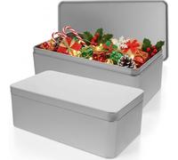 Housoutil Boîte De 2 Pièces Coffret Cadeau En Fer Blanc Boîte De Rangement En Métal Petite Boite Avec Couvercle Grand Récipient En Étain Petite Boîte En Fer Blanc Pot De Stockage Ancien