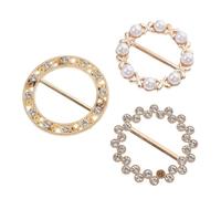 Housoutil Boucle de Ceinture en Alliage de Zinc avec Perles Imitation, Clip Délicat pour Décorer Foulards en Soie et T-shirts, pour Mariages et Affaires, Lot de 3 Pièces