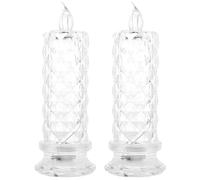 Housoutil Bougies Électriques Décoratives Effet Lumière Unique Lot de 2 en Plastique Forme Bougie Chic pour Décoration de Chambre et Maison