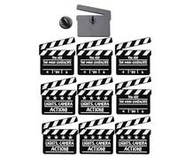Housoutil Broche Clap de Cinéma en Alliage Léger Noir 10 Pièces Décoration pour Soirées Cinéma et Cadeaux de Noël