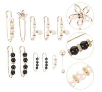 Housoutil Broche de Sécurité en Alliage et Perle pour Femme, 11 Pièces, Clip Serrage-taille Élégant et Décoratif, pour Pantalon et Robe de Soirée
