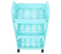 Housoutil Chariot de Rangement à roulettes Facile à Déplacer et Organiser en Plastique 3 Niveaux Multi-Usage Étagère Mobile pour Salle de Bain ou Balcon